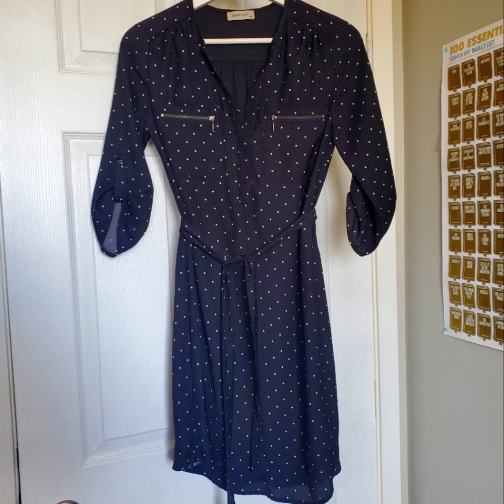 38. Black white polka dot spring dress